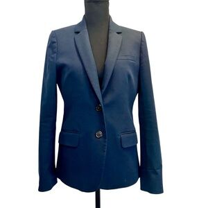 J. Crew navy blue single breasted schoolboy blazer Sz 6 tailored preppy classy